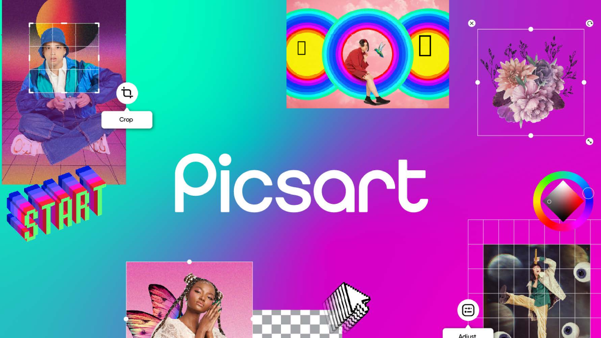 Exemplos de logotipo e design do Picsart