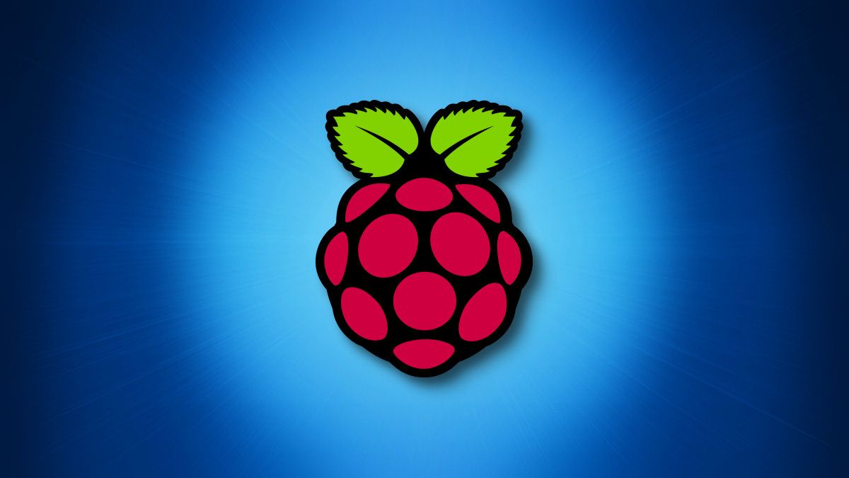 O logotipo do Raspberry Pi em um fundo azul