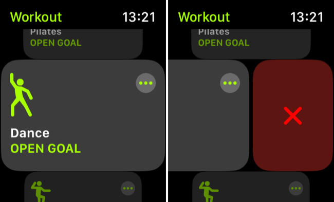 Remover tipo de treino do aplicativo Apple Watch Workout