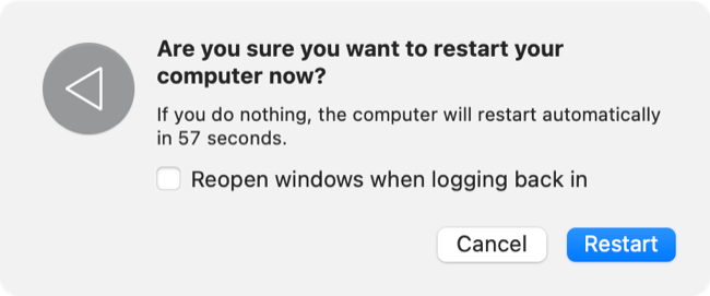 Reinicie o macOS sem reabrir aplicativos no login