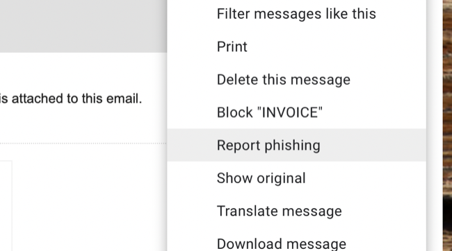 Denunciar phishing no Gmail