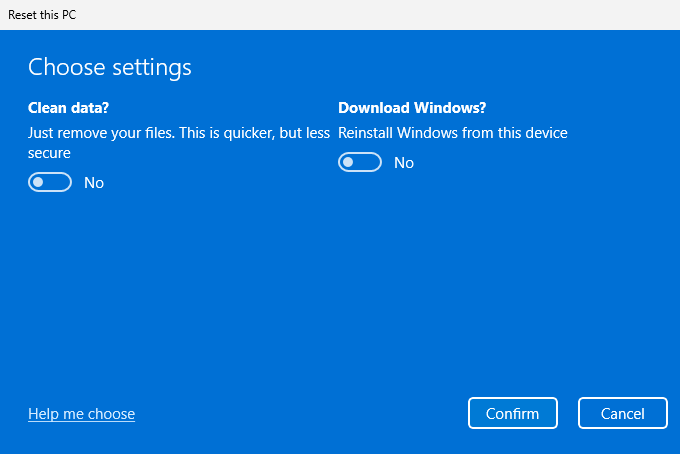 Reinicialize este PC no Windows 11