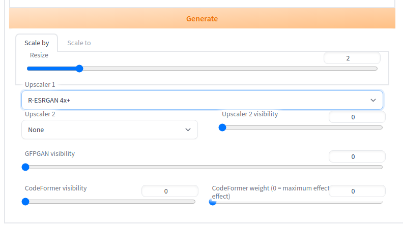 Ajuste as configurações de upscaling e clique em Gerar.