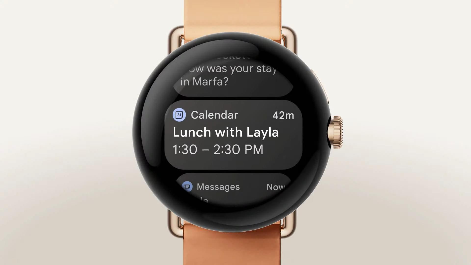 Google Pixel Watch com calendário