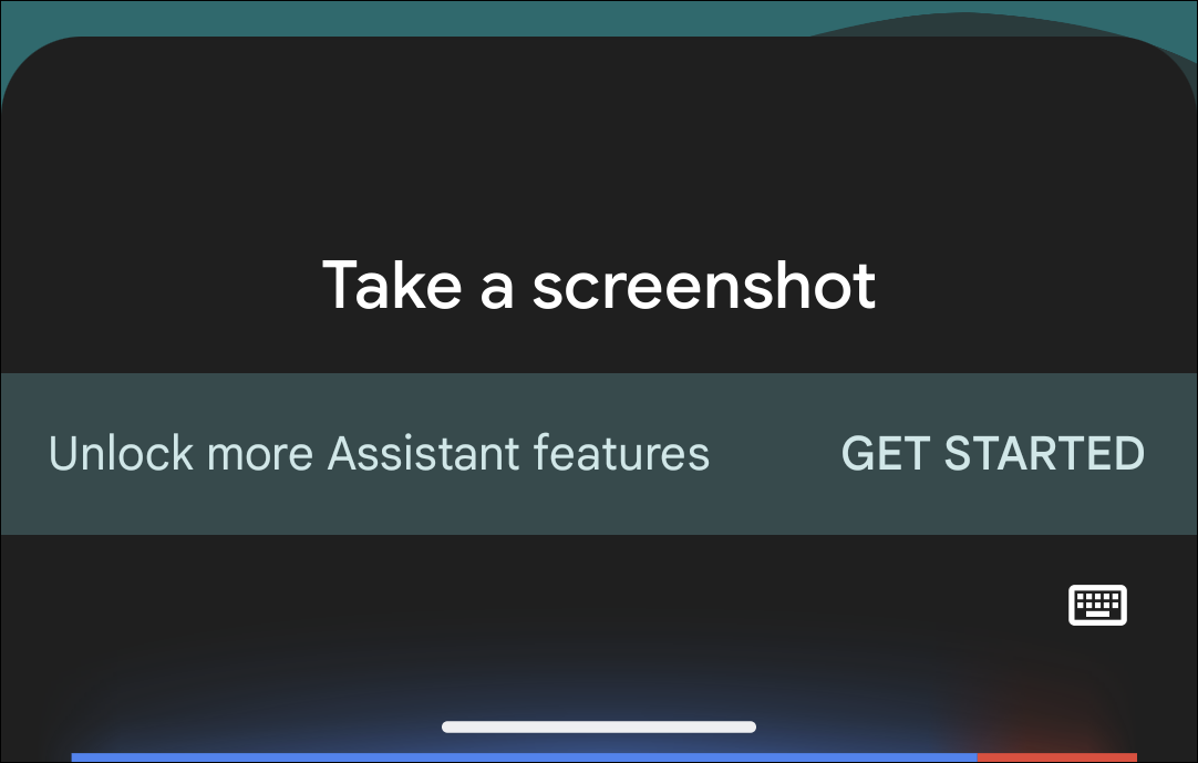 Google Assistente fazendo uma captura de tela.