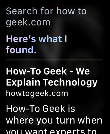 Peça à Siri para pesquisar na web no Apple Watch