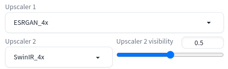 Upscaler secundário selecionado no Stable Diffusino WebUI.