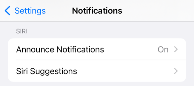 Configurações de notificações do iOS