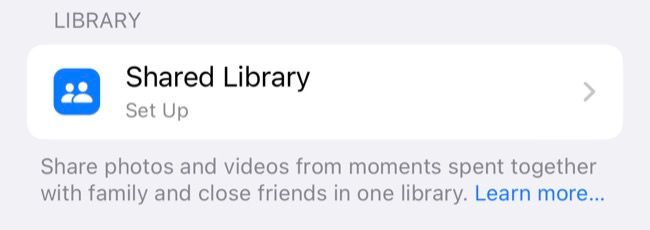 Configure a biblioteca compartilhada no iPhone