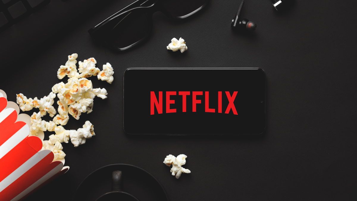 O logotipo da Netflix em um smartphone.