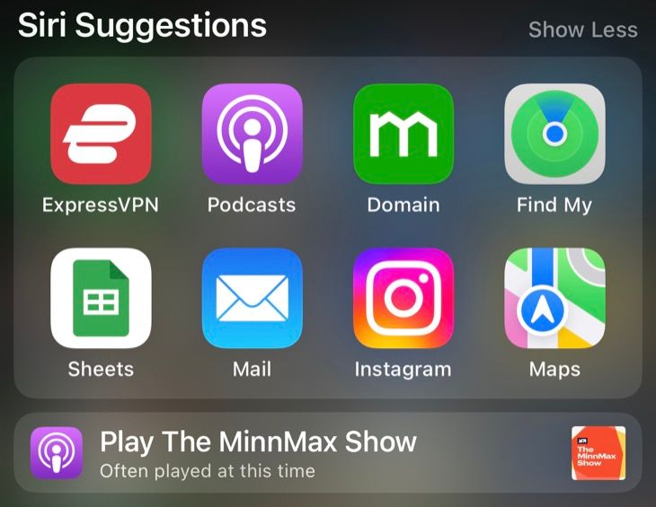 Confie na Siri para exibir aplicativos com sugestões da Siri no iPhone