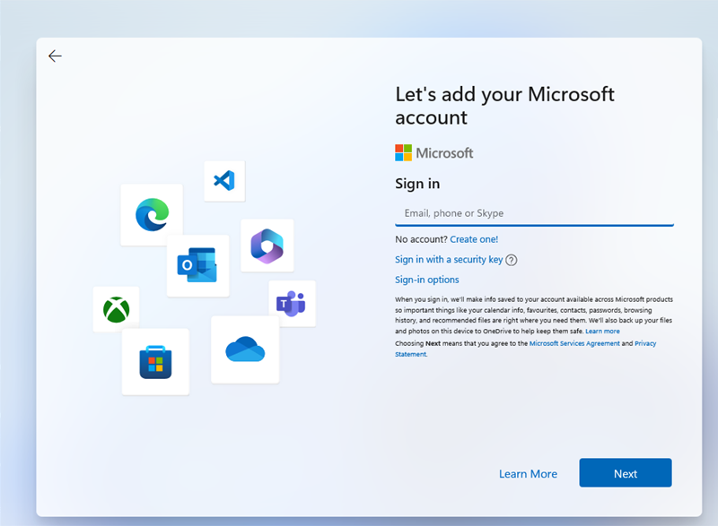 Microsoft tentando forçá-lo a usar um login da Microsoft.