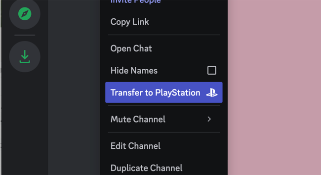 Transfira para PS5 usando a interface web do Discord