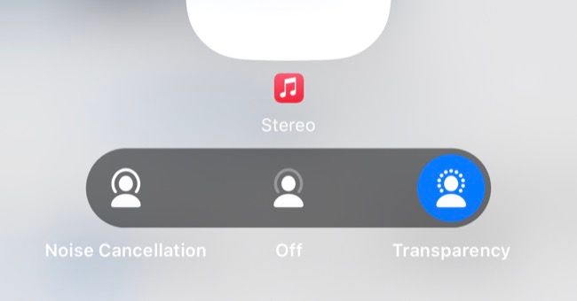 Modo de transparência no AirPods Pro