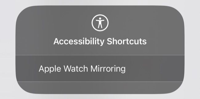 Acione o espelhamento do Apple Watch no Control Center