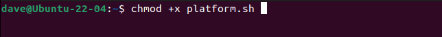 Tornando o script da plataforma executável com chmod
