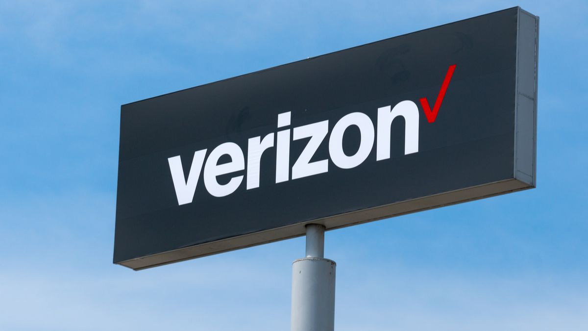 Logotipo da Verizon na placa