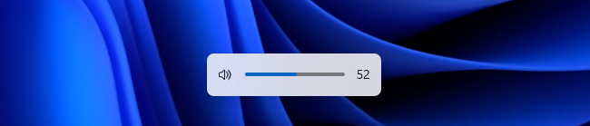 O indicador de nível de volume no Windows 11 22H2.