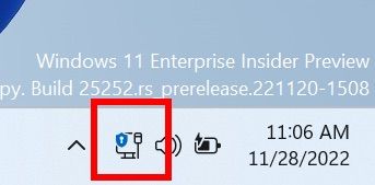 Indicador VPN do Windows 11