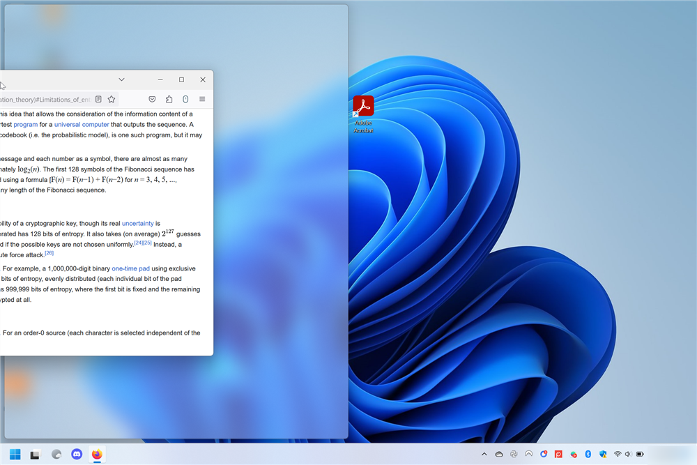 Janela do Windows 11 ajustada no lado esquerdo da tela com o cursor.