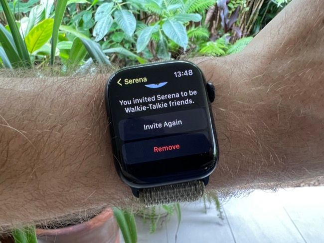 Convite pendente para Walkie Talkie no Apple Watch
