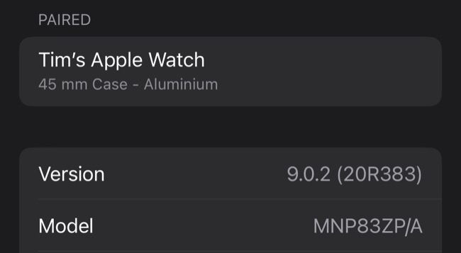 Informações do Apple Watch sob o