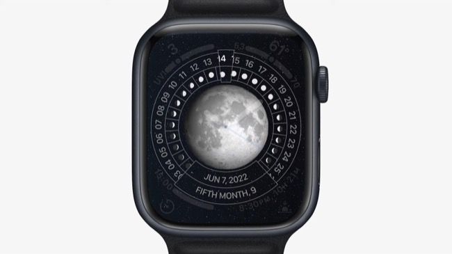 mostrador do relógio lunar watchOS 9
