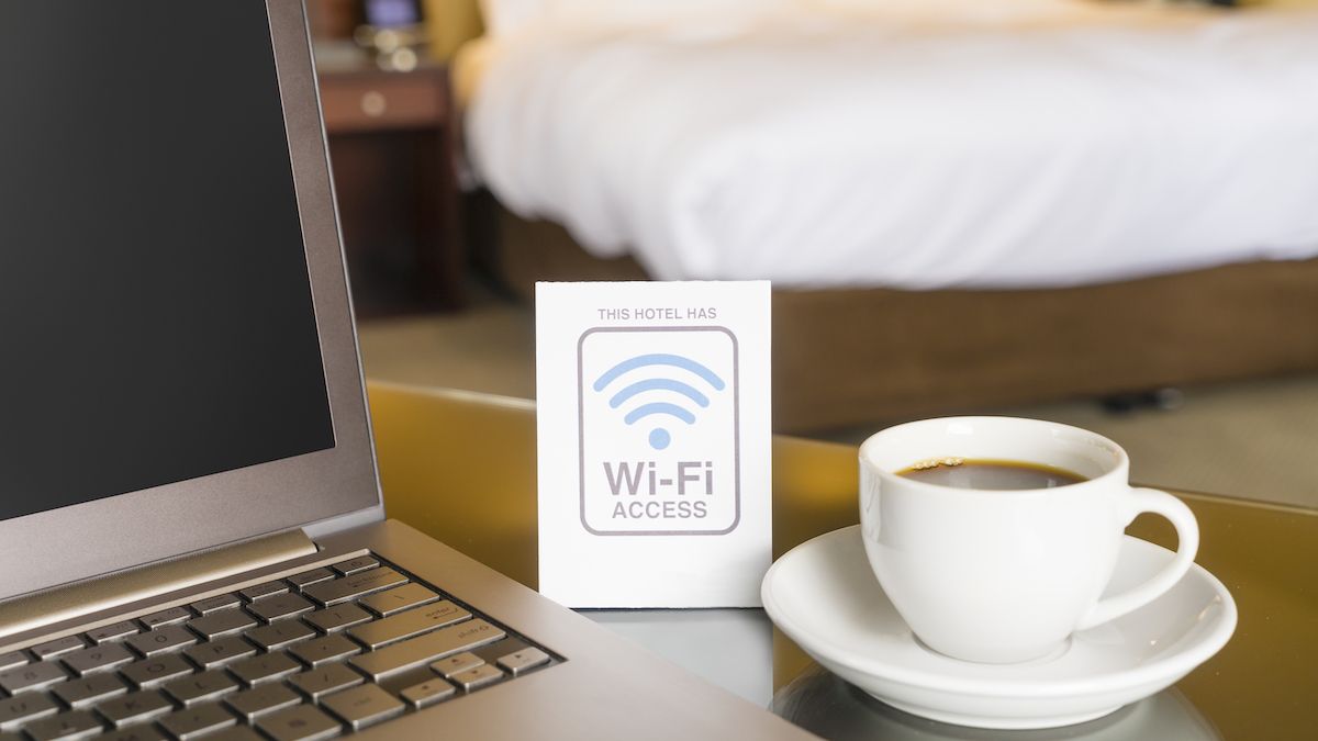 Sinal de Wi-Fi em um quarto de hotel