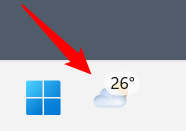 O ícone de widgets exibe o clima agora.