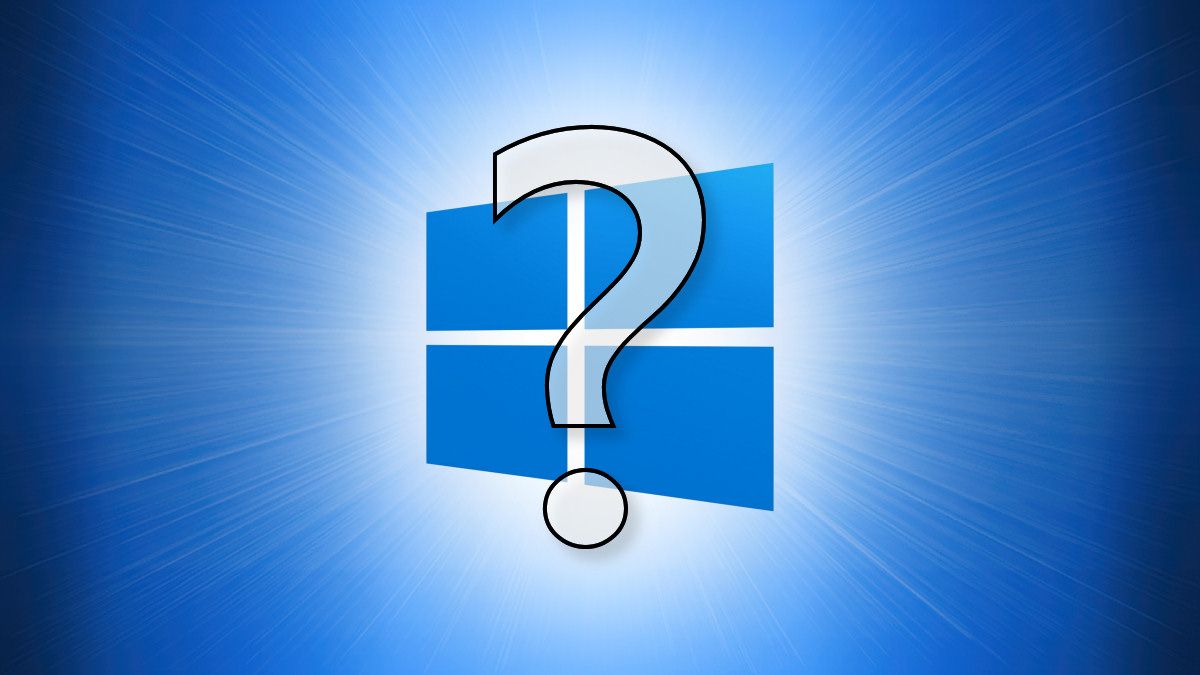 O logotipo do Windows 10 com um ponto de interrogação na frente
