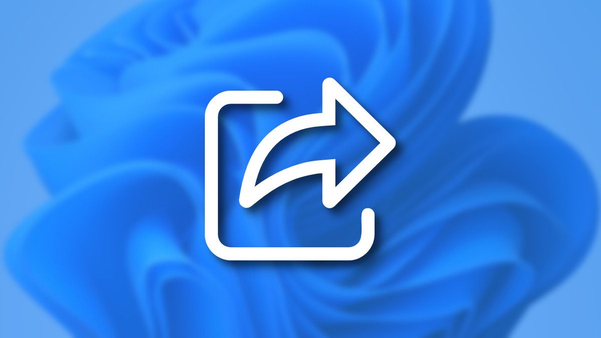 O ícone de compartilhamento do Windows 11 em um fundo azul