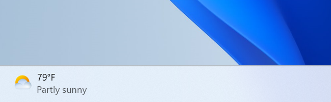 O widget Clima no lado esquerdo da barra de tarefas do Windows 11.