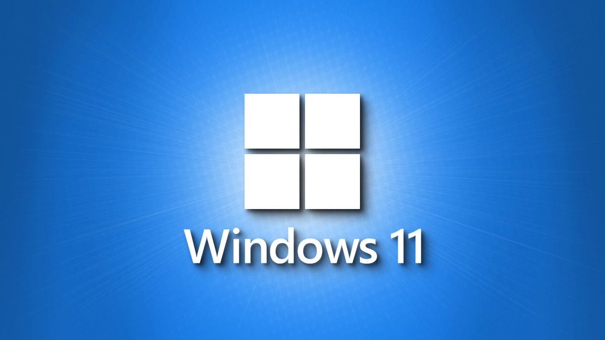 Um logotipo simples do Windows 11 em um fundo azul