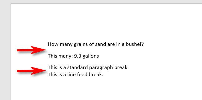 A diferença entre quebras de linha e quebras de parágrafo no Microsoft Word.