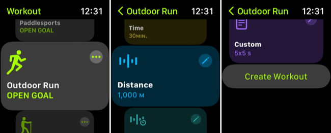 Alterar metas para tipo de treino no Apple Watch