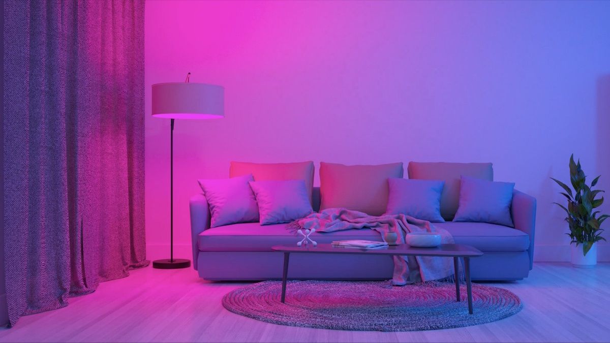 Cor da lâmpada Wyze na sala de estar