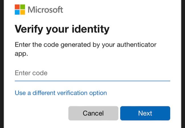 Aplicativo Xbox verifica identidade com aplicativo autenticador