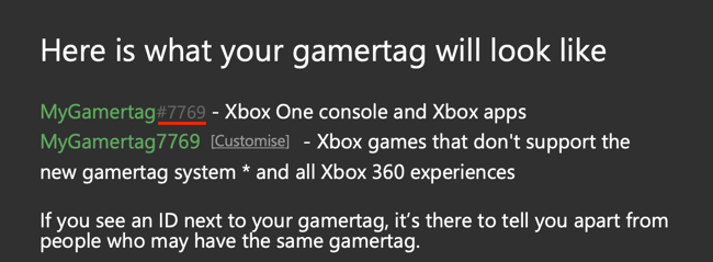 Números aleatórios da Gamertag do Xbox