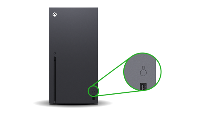 Botão de emparelhamento no Xbox Series X